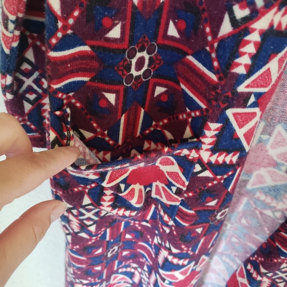 LuLaRoe Colorful Aztec Geo Sarah Duster Cardigan Size S - Picture 4 of 8